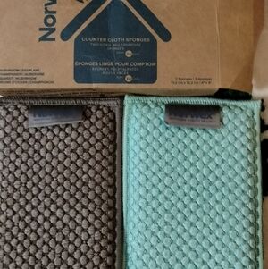 Norwex Aqua and Taupe Counter Cloths